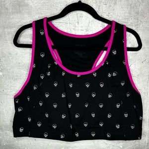 Skull print sports bra